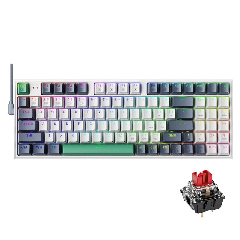 Teclado Mecânico MACHENIKE K500 - 94 Teclas, Luz RGB e Switches Hot-Swap Teclado Mecânico MACHENIKE K500 - 94 Teclas, Luz RGB e Switches Hot-Swap